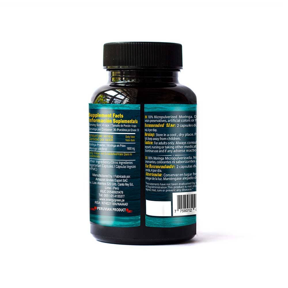 Moringa Capsules (Moringa oleifera) | Superfood Energy & Immune Support | 120 Vegan Pills (500 mg) | Non-GMO — image 2