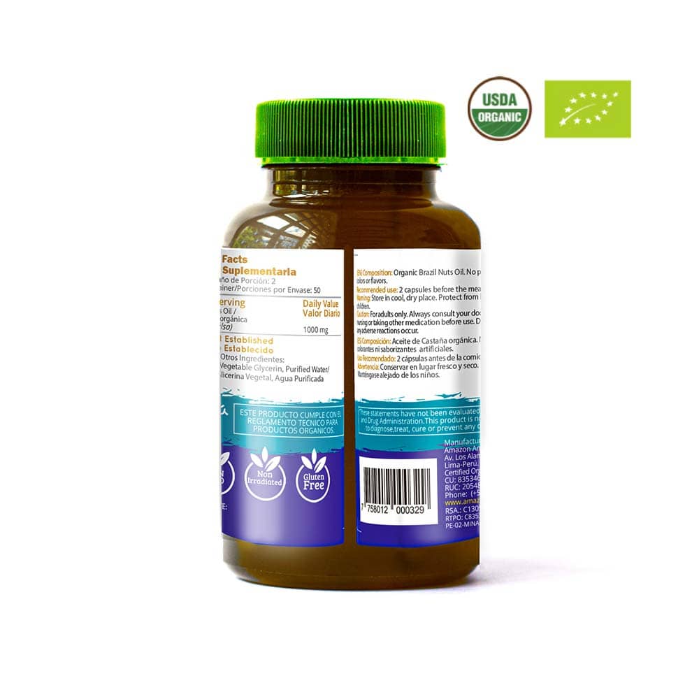 Brazil Nut Oil Softgel Capsules | Selenium-Rich Thyroid & Antioxidant Support | 100 Pills (400 mg) — image 2