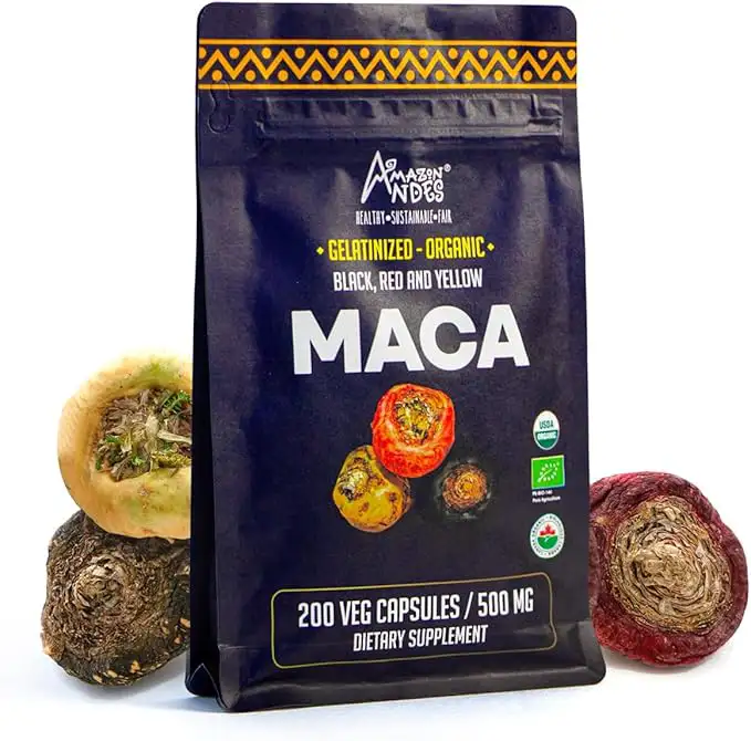 C&aacute;psulas de mezcla de maca premium