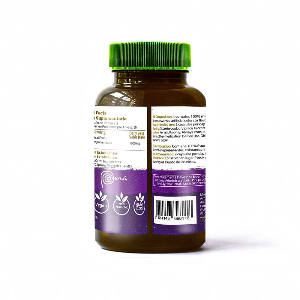 Açaí Berry Capsules | Antioxidant & Energy Boost | 100 Vegan Pills (500 mg) | Amazon Rainforest Sourced, Non-GMO — image 2