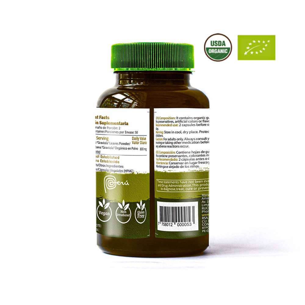Graviola (Soursop) Capsules | Immune & Cellular Health | 100 Vegan Pills (400 mg) | Non-GMO, Fairtrade Peru — image 3