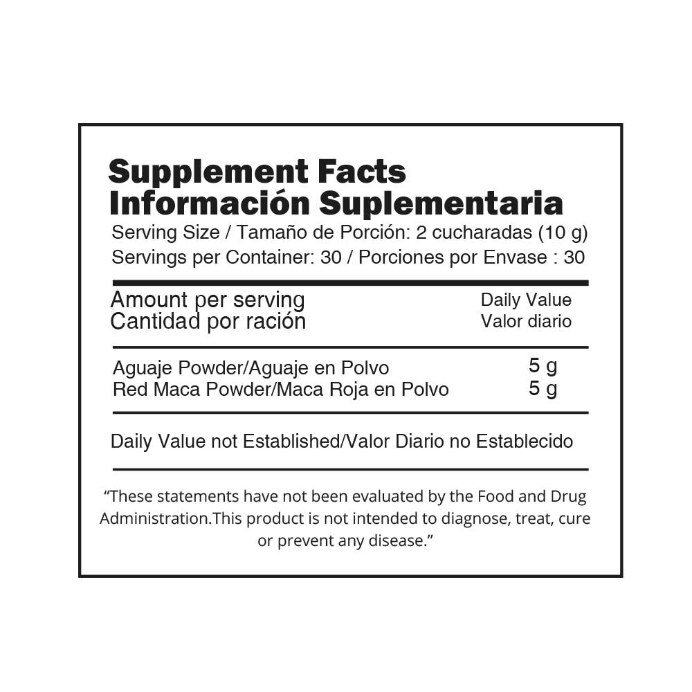 Red Maca + Aguaje Powder Blend | Female Vitality & Hormonal Balance | 300 g (10.6 oz) | Vegan, Non-GMO — image 3