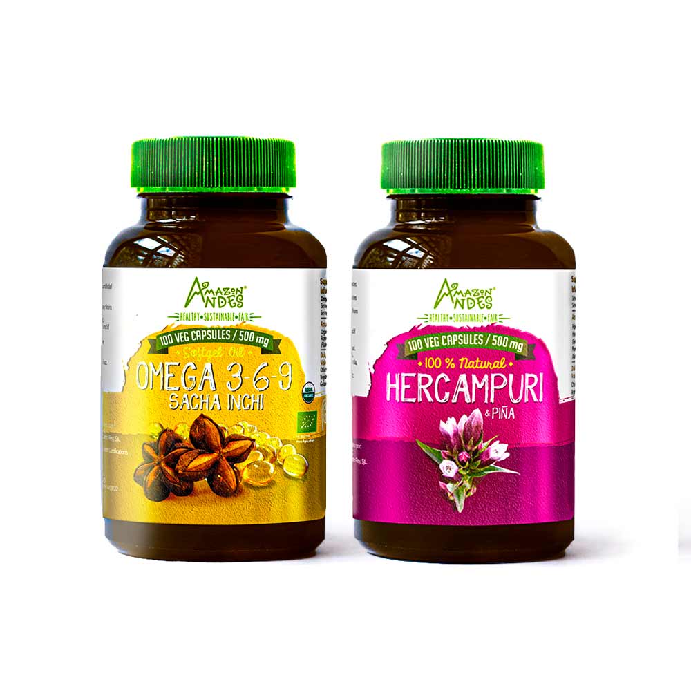 Zero Cholesterol Pack | Sacha Inchi Oil 500 mg + Hercampuri Capsules | Heart & Lipid Support | Vegan